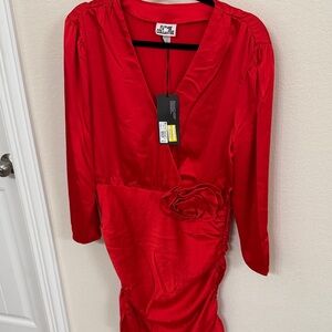 FUTURE COLLECTIVE: Red Satin Dress